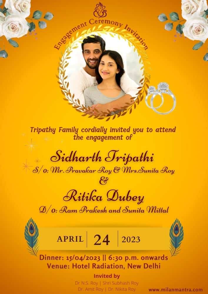 Best engagement ceremony invitation word file download