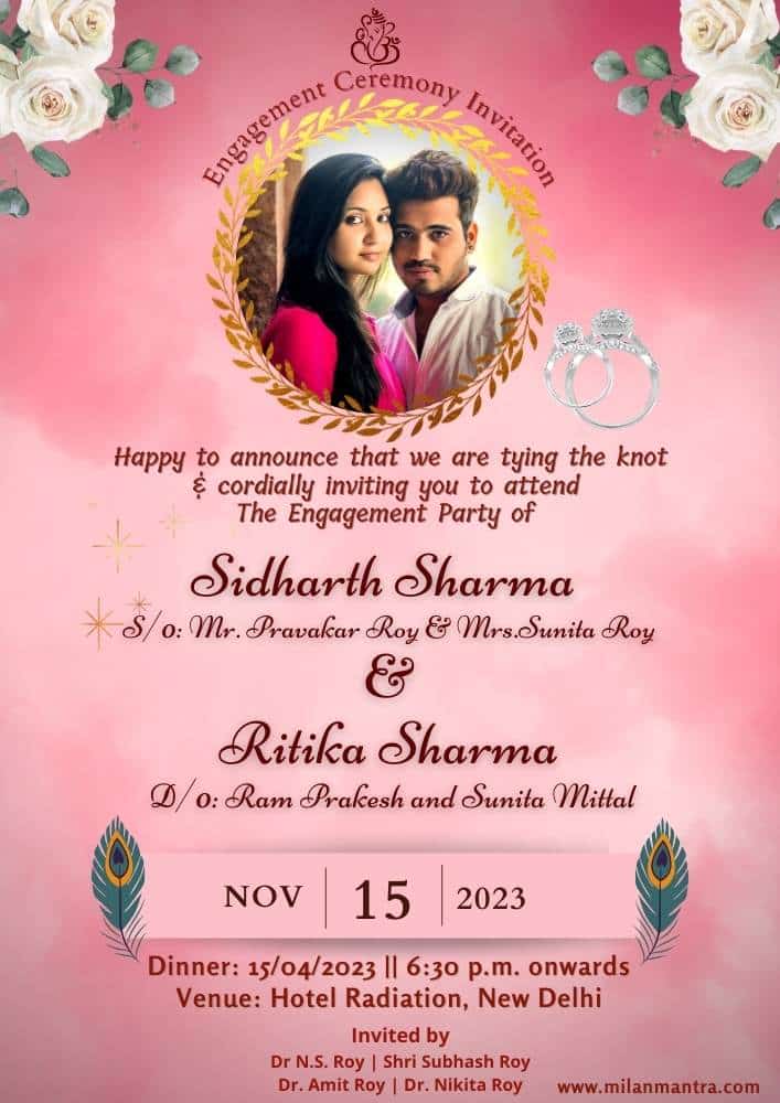 Best engagement invitation in india MM10