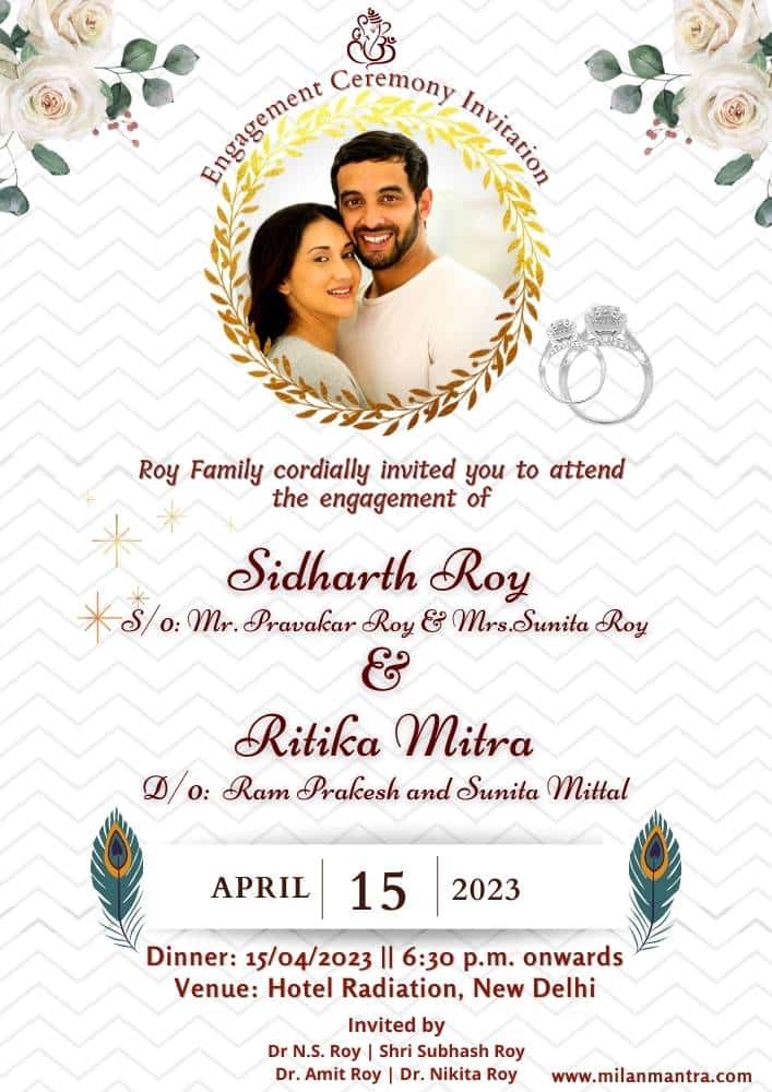 Indian Ring Ceremony card - Shaadi Vibes
