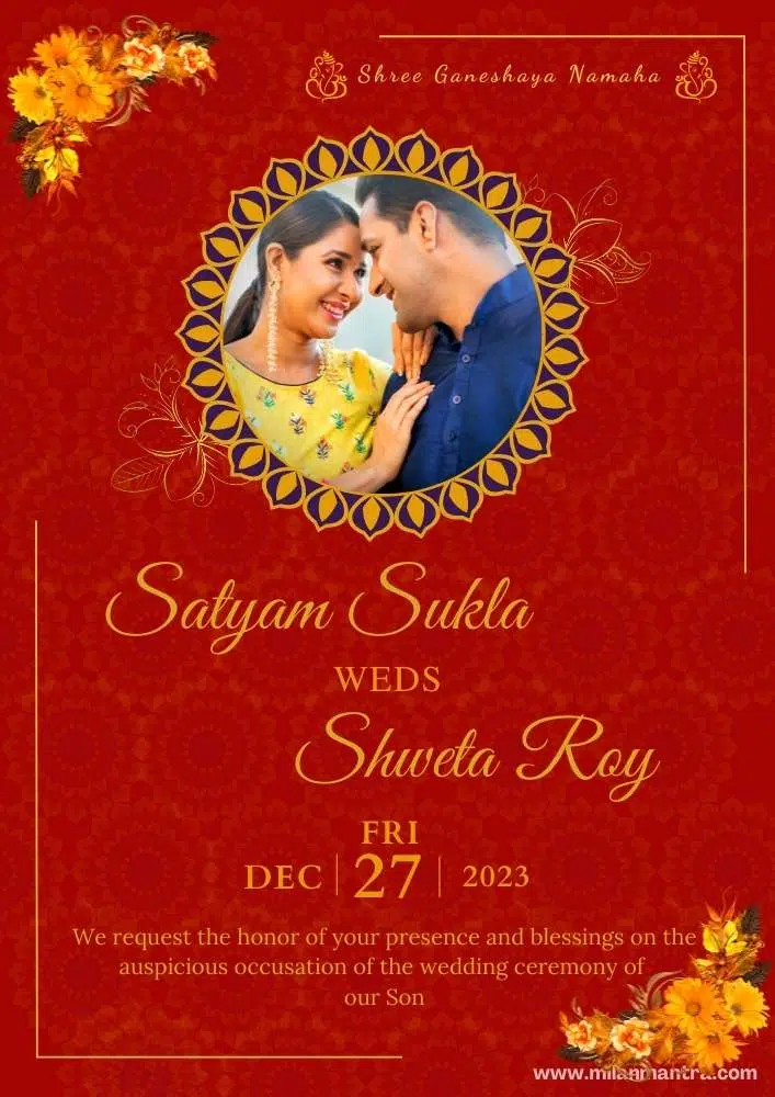 20+ Elegant Hindu Wedding Card Design Free Download | Milan Mantra