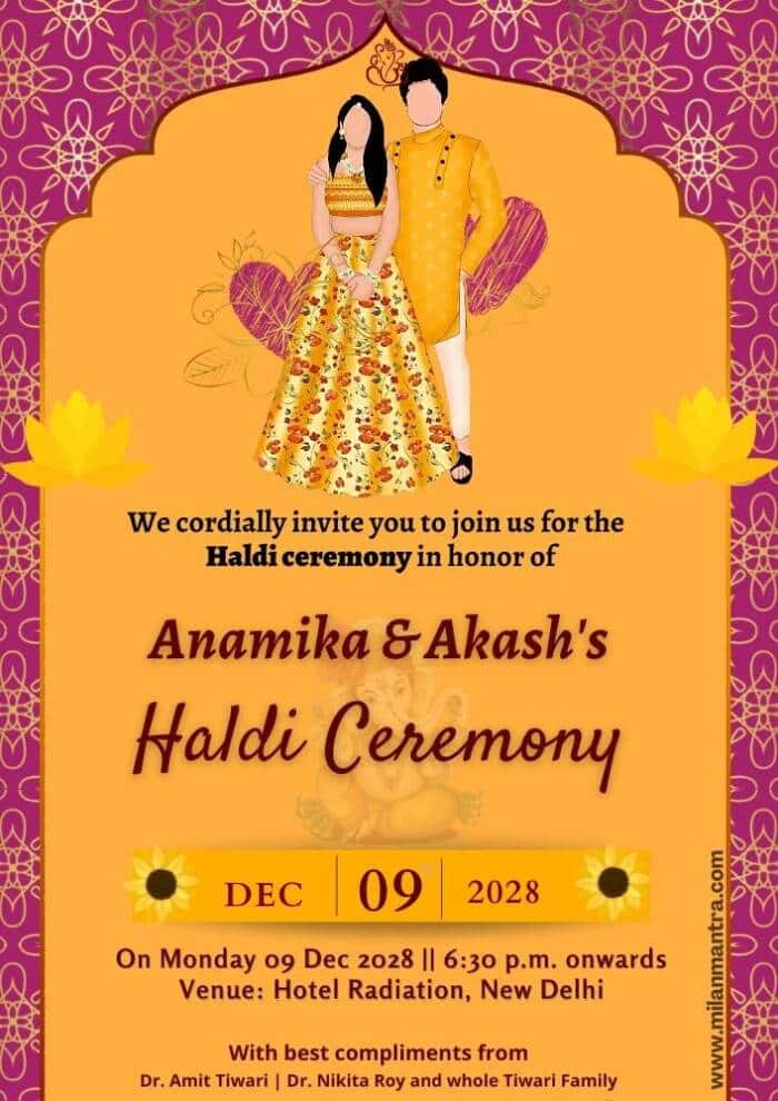 Haldi invitation card